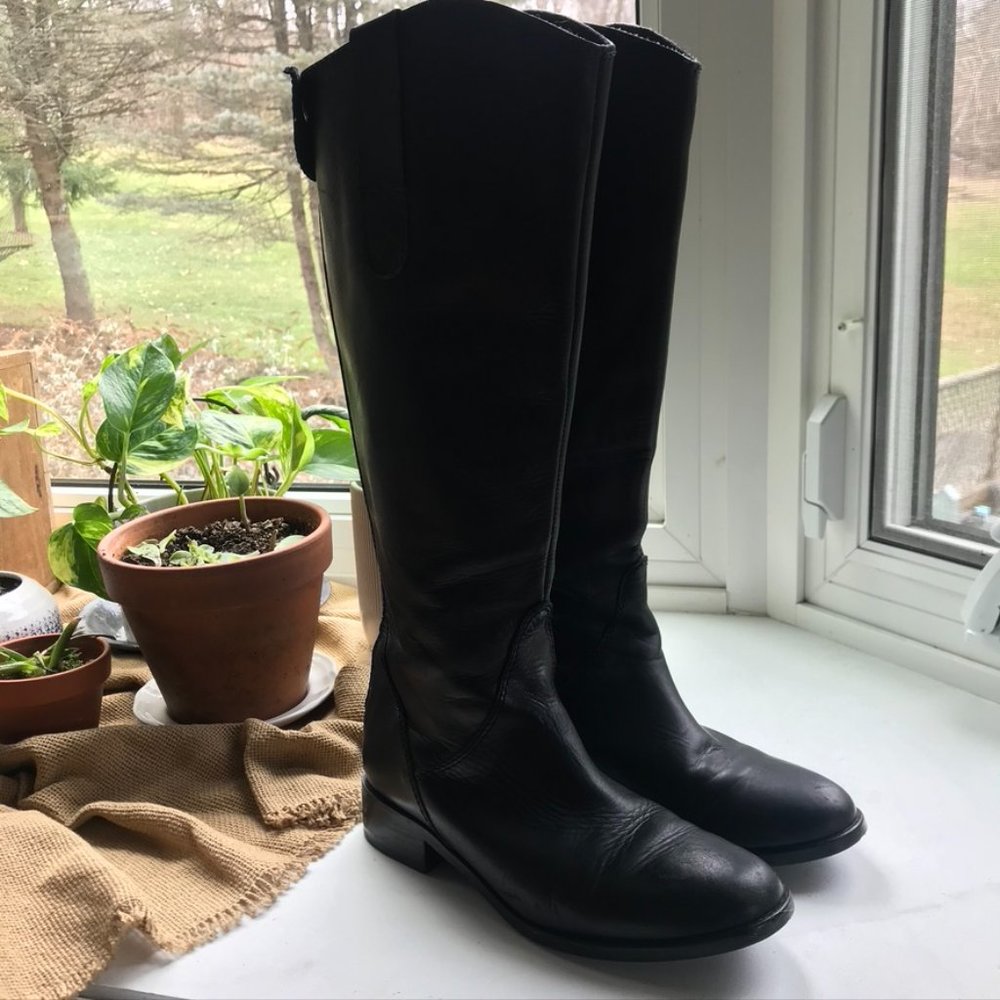 Steve Madden Black Leather Ridding Boots